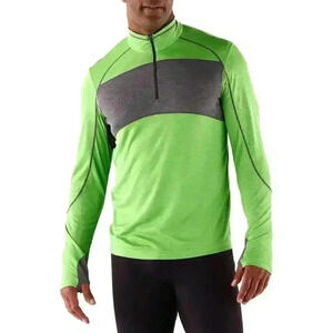 REI Co-op Men's Running Shirt Green and Gray Pullover Drift Size Large